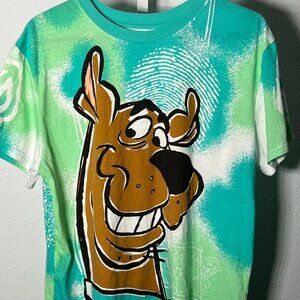 Scooby Doo! w Mischief Smile Green Tie Dye Short-Sleeve Tee T-Shirt SZ XL